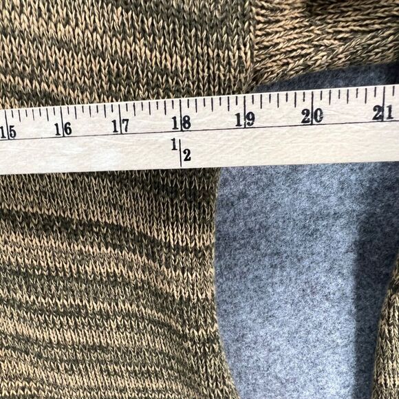 Cousin Johnny Zip Cardigan Womens M Tan Green Cotton Knit Sweater Cozy Granola - Picture 7 of 14